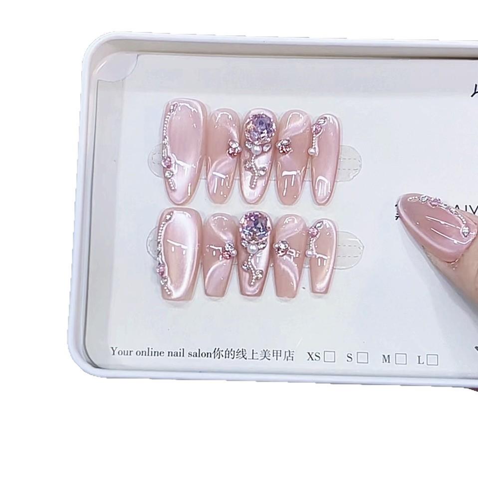 Ручная работа Armor Rose Church Трехмерный розовый бриллиантовый светлый чеканка в стиле кошачий глаз Высококачественная наклейка для маникюра с чистым темпераментом