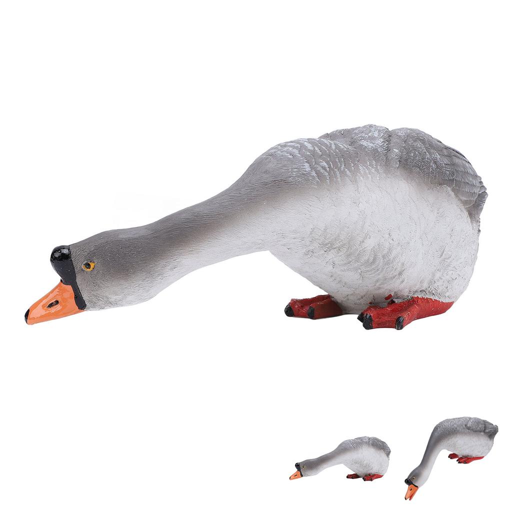 Статуя гуся Садовая скульптура из смолы для животных на ферме Фигурка для двора Балкон для водного пейзажа Декорация