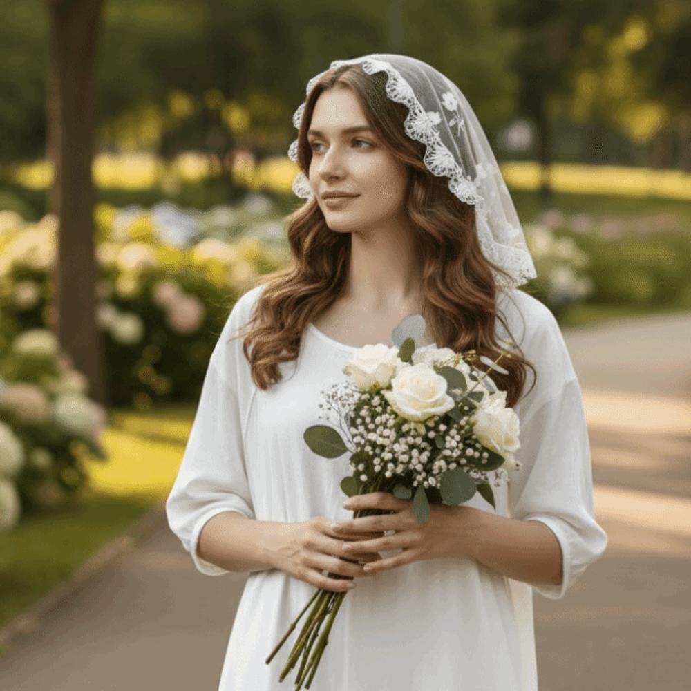 Thin Flower Embroidery Headscarf Breathable Women Lace Bandana Lace Scarf Veil Headbands Summer