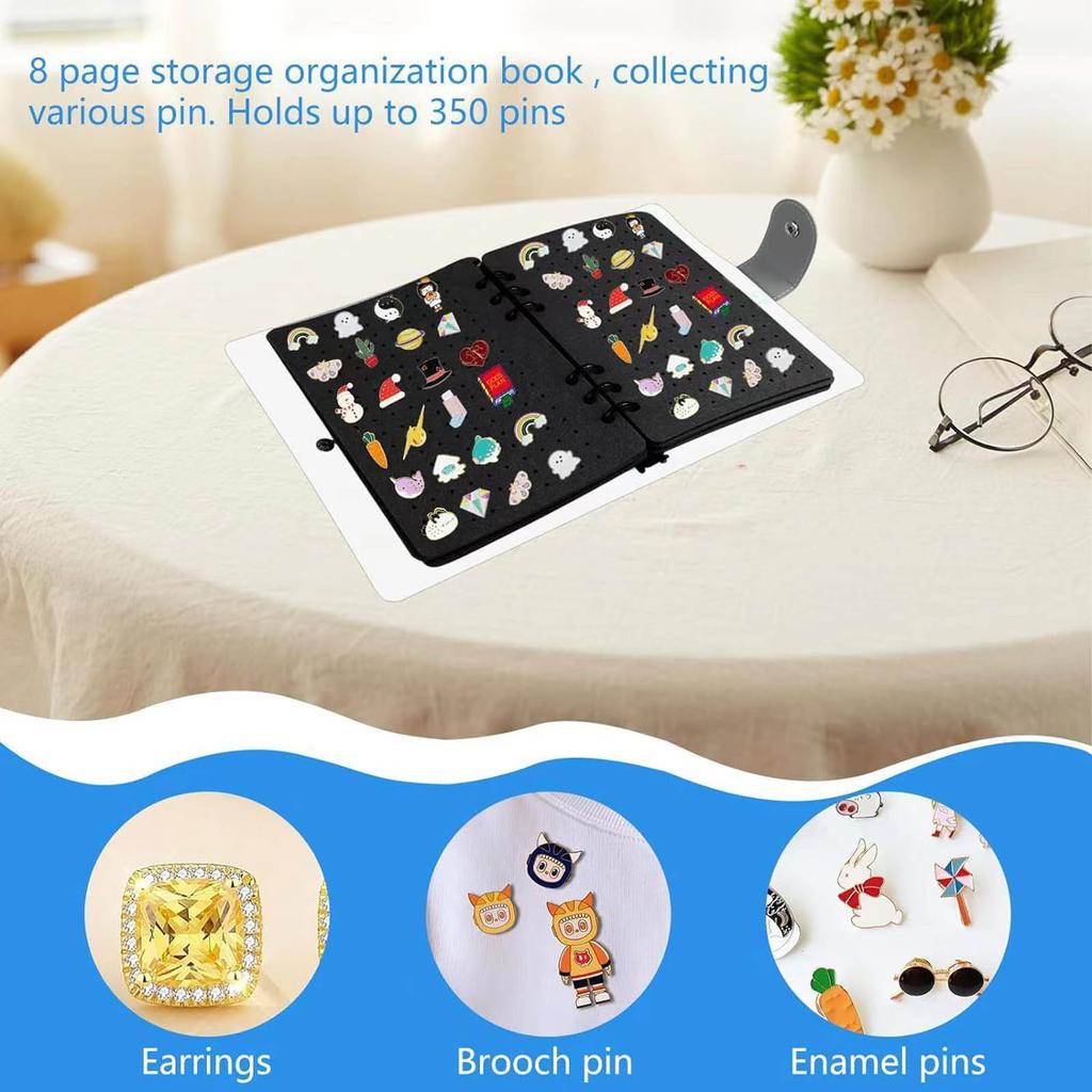 Pin Showcase and Storage Album Pin Display Case Felt Texture Pin Storage Album Pin Showcase Holder for Enthusiasts