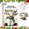 Durable Paper Monthly Agenda 2026?2030 5?Year Planner, Cute Highland Cow Cover Calendar Notebook, Office Schedule Organizer for Deadlines 60 Month