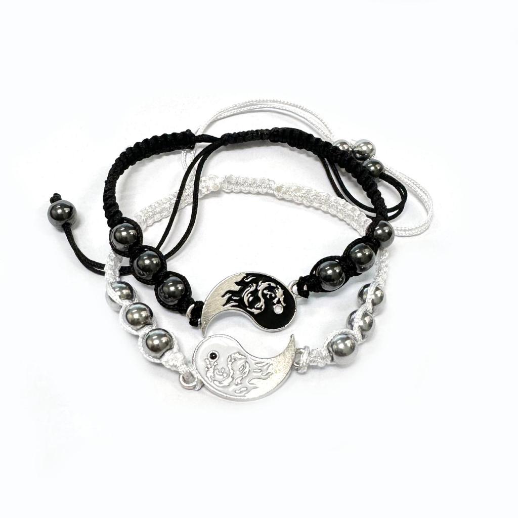 Магнитный браслет Инь-Ян с тотемом дракона Тай-чи - Модный унисекс аксессуар для пары