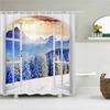 Winter Cedar Trees Natural landscape Shower Curtains Bathroom Curtain Frabic Waterproof Polyester Bathroom Curtains with Hooks