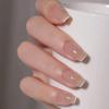 Medium-Long Gradient French White Removable Fake Nail Stickers