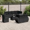 VidaXL Garden Lounge Set with Cushions 9 Pcs, Patio Sofas, Patio Furniture Set, Outdoor Furniture, Black 3221644