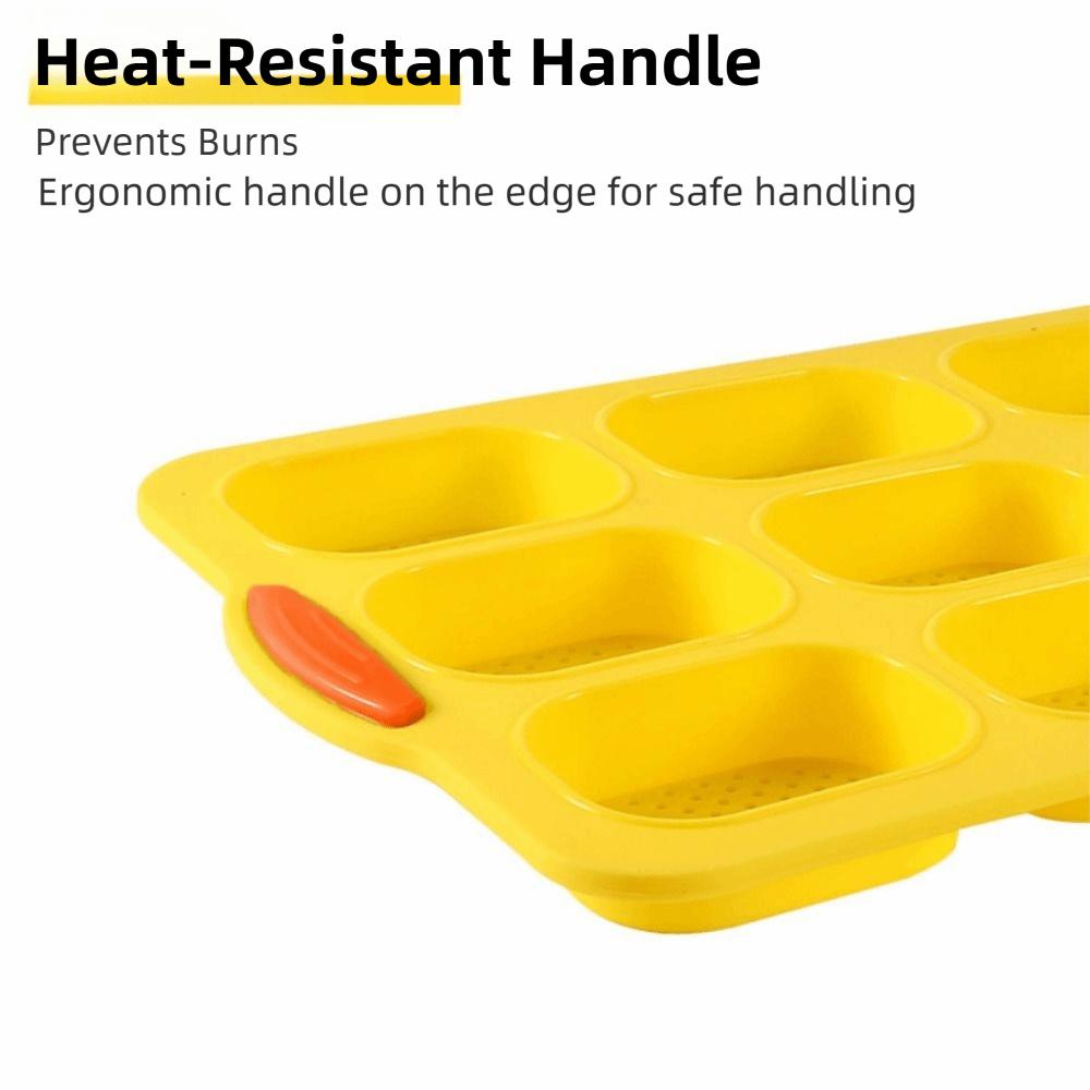 9 Grids Bread Baking Form Non-Stick Silicone Baking Pan Food Grade Bread Loaf Pan  Household Baking