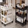 Storage Rack 4-Tier Rolling Cart with Wheels Sturdy Construction Large Capacity Strong Load-bearing Mobile Rack Trolley Bookshelf