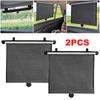 2Pcs Car Retractable Roller Sunshade 15 Inch Heat-Insulating Side Window Curtain Press Button Roll Up Roller Automobile Sunshade