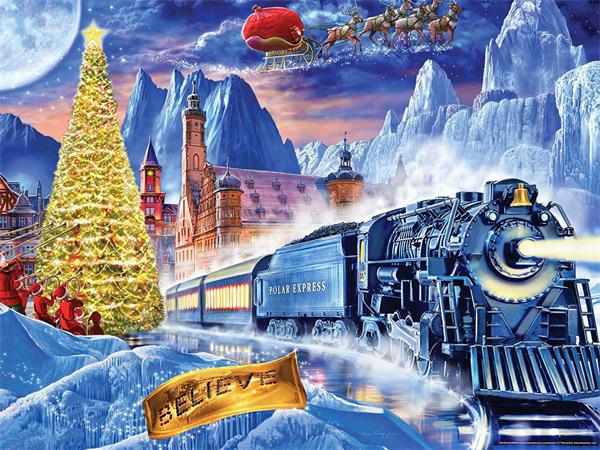 Алмазная живопись поезд полный квадрат круглая вышивка мозаика зимний пейзаж ручная работа настенный декор