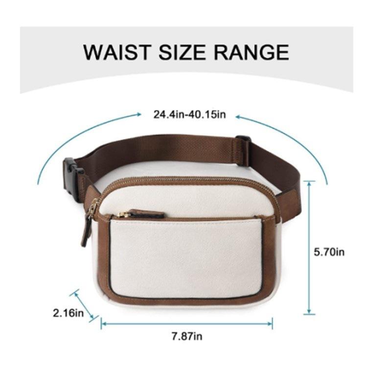 PU Leather Women's Belt Bag Adjustable Shoulder Strap Crossbody Waist Bag Fashionable Faux Leather Waist Pack