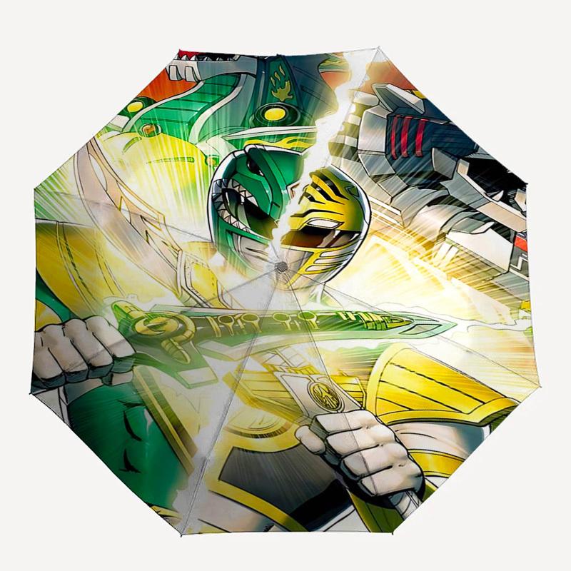 1pc Power Rangers Dino Charge Automatic Opening Folding Umbrella, 8 Rib Iron Frame Outdoor Umbrella, Ideal Gift for Fans, Travelers, Daily Use.Y070