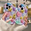 Phone case: 2D flat, suitable for iPhone 18 17 16 15 14 13 12 Pro, yellow smiley face, perfect Christmas and Halloween holiday gift