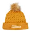 Мужская шапка-бини с помпоном, кабельной вязки, Titleist, календула