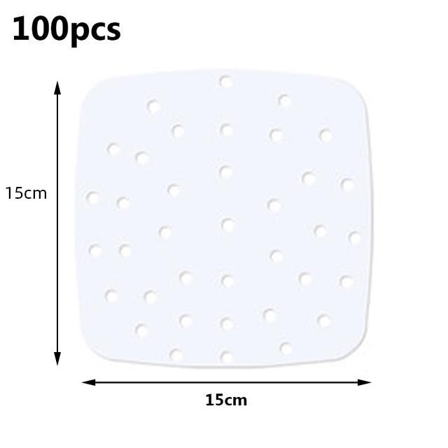 100 шт./пакет, вкладыши для пароварки, перфорированная бумага из древесной массы премиум-класса, антипригарный коврик для корзины для пропаривания, посуда для выпечки для кухни