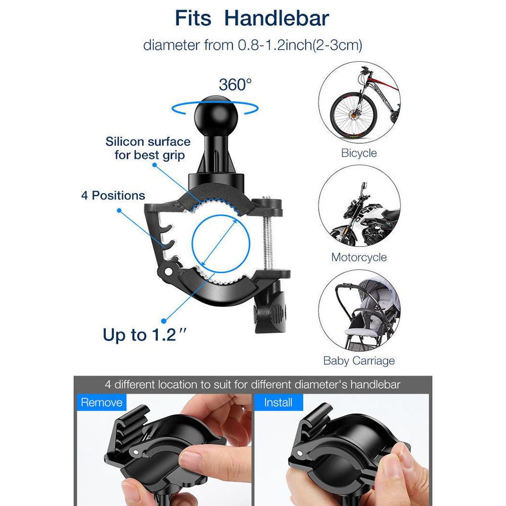Motorcycle Bicycle Phone Mount Silicone Strap Holder Electric Scooter Navigation Stand for Outdoor Use