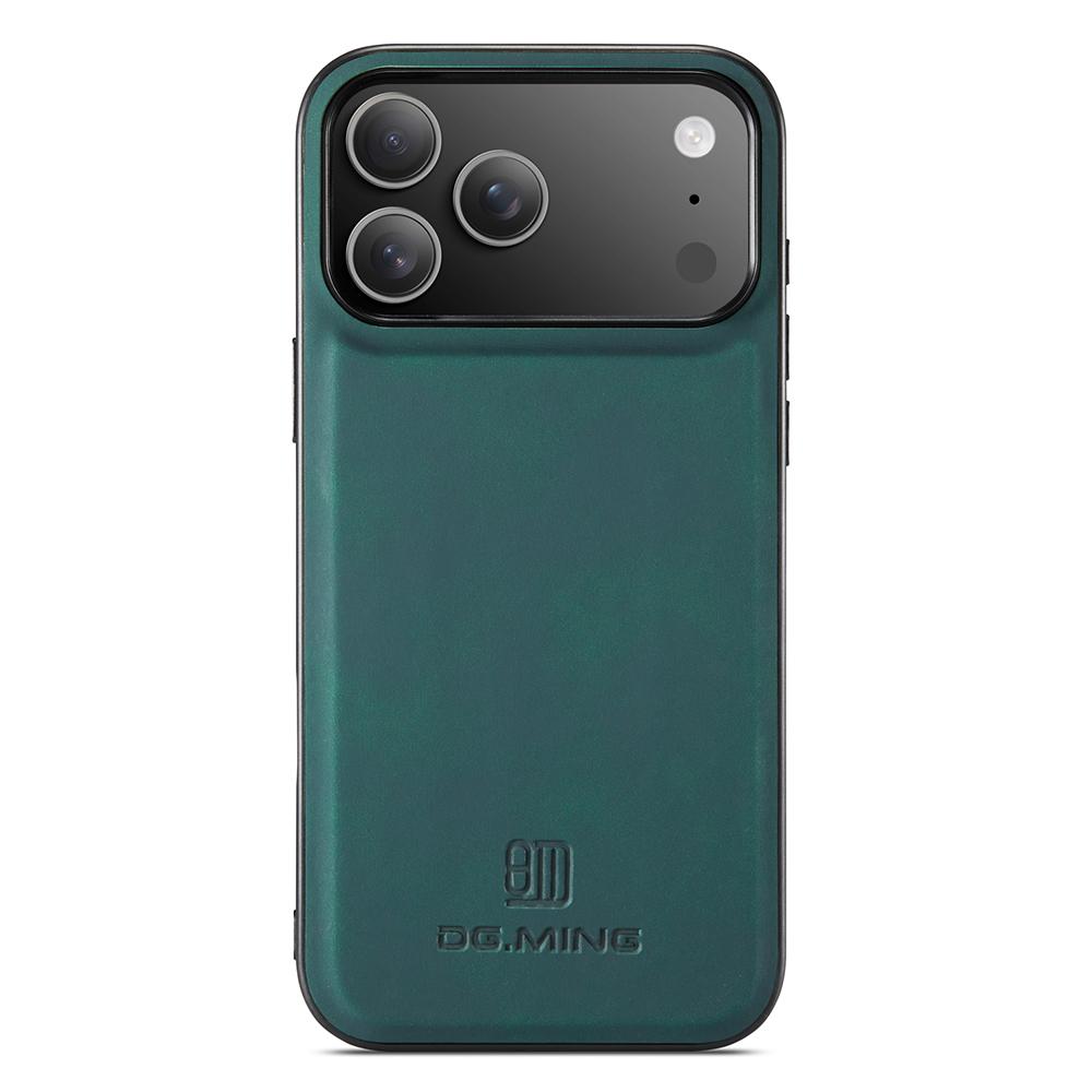 DG.MING For iPhone 17 Pro Max Case PU Leather Covered PC+TPU Hybrid Phone Shell