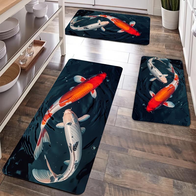 1 шт. анти-усталостные кухонные коврики, с рыбным принтом, водонепроницаемые, нескользящие, толстые, мягкие, прочные, удобные, стоячие коврики для кухни