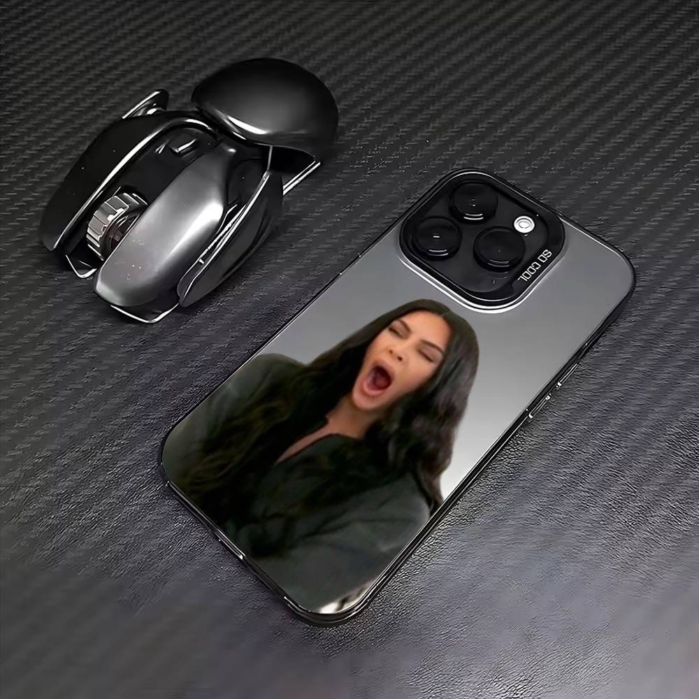 K-Kim K-Kardashian M-Memes Phone Case For iPhone17,16,15,14,13,12,11 Plus,Pro Max Colored Silver Plated Inside Cover