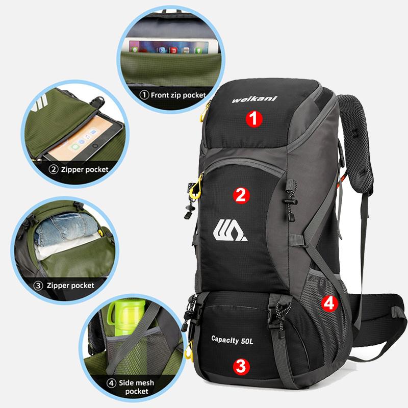 50л походный рюкзак дорожная сумка для мужчин большой походный рюкзак туристический рюкзак водонепроницаемый для спорта на открытом воздухе альпинизм альпинизм сумка