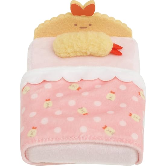 San-X Sumikko Gurashi Плюшевая игрушка Tenori Хвост креветки Кровать MO22101 В6×Ш9×Г11,5см