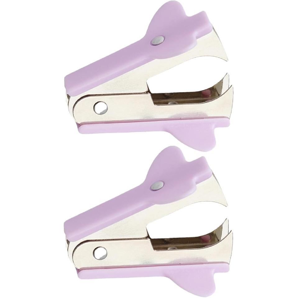 2Pcs Purple Stapler Puller, Stapler Removals Remover - Staple Puller Tool with Non-Slip Grip Wear-Resistant Supplies for Teachers, Students, and Home