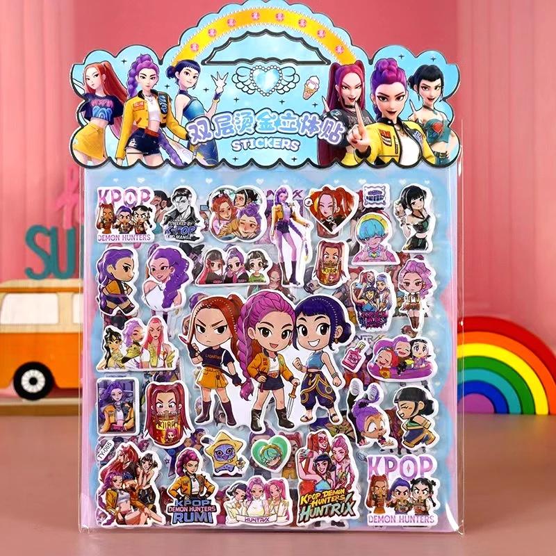 2025 @ 1 шт. K-pop Стикеры Охотники на демонов для детей Водонепроницаемые DIY Велосипед Ноутбук Ноутбук Холодильник Двухслойный 3D Стикер Подарок
