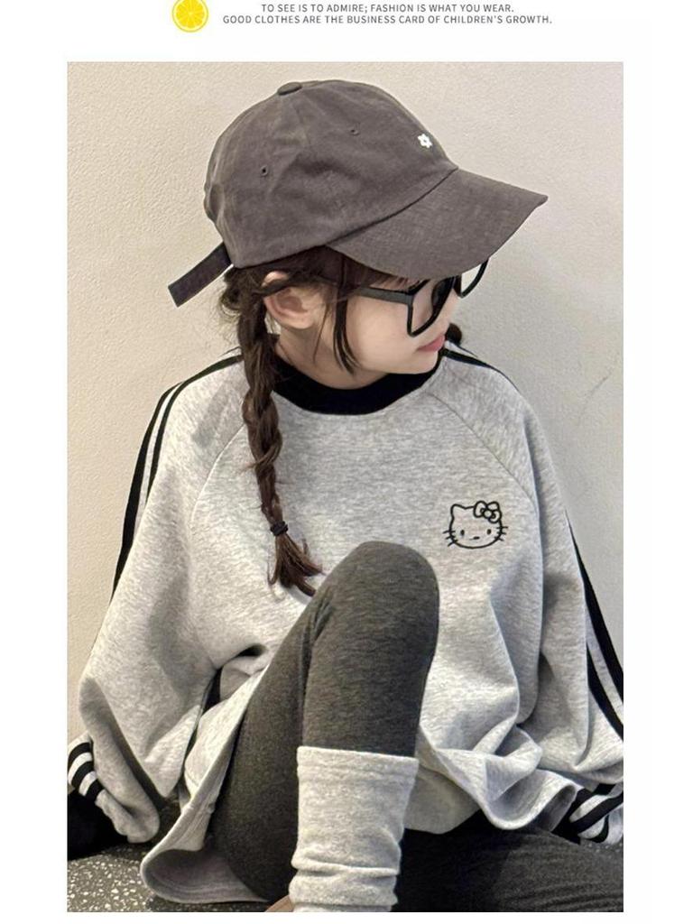 Девочковая толстовка Hello Kitty с начесом - Коллекция Осень/Зима 2025