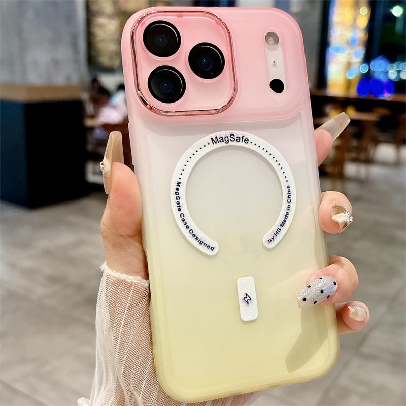 Магнитный чехол с градиентом и двумя цветами для iPhone 17 Pro Max - Совместим с моделями Apple 17/16, силиконовыми 15/14 и трансграничными 13