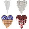 Stylish Rhinestone Love Brooches for Women Unisex Tassel Valentine Heart Pins Banquet Party Backpack Gifts Jewelry Accessories