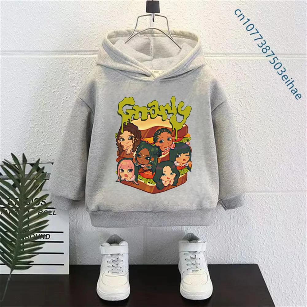 Boy Girls Fashion Outfits Kpop KATSEYE Sweatshirt, Kids Casual Hooded Pullover Casual Tops Children's Clothing Hoodies