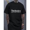 Мужская футболка Technics в европейском размере с полосатым принтом букв, Повседневный топ с круглым вырезом и короткими рукавами, Уличный стиль, Дышащая и мягкая смесовая ткань,