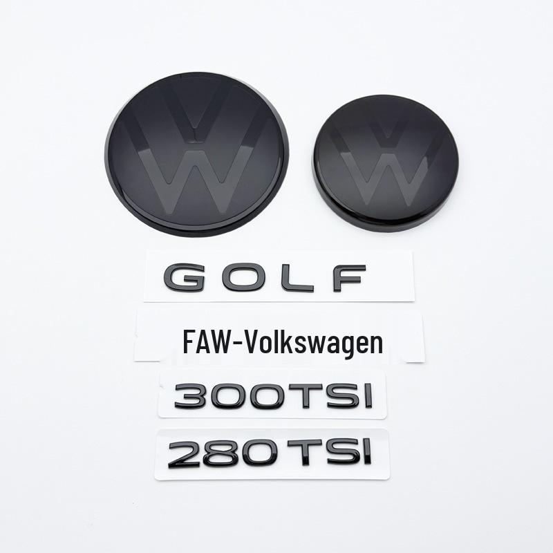 Наклейки-эмблемы на заднюю дверь Volkswagen New Golf 8: GOLF/R/MK8.5GTI 300TSI Черный