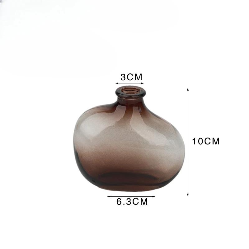 Nordic Transparent Glass Vase Small Irregular Hydroponic Vases Fresh Flowers Green Plants Flower Arrangement Ornaments