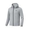 Li Ning Comfortable Casual Simple Hooded Zipper Cardigan Sweatshirt Men Sweatshirts Gray AWDU581-5