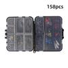 158Pcs Fishing Swivels Kit High-Strength Fishing Tackle Box with Barrel Swivels Ball Bearing