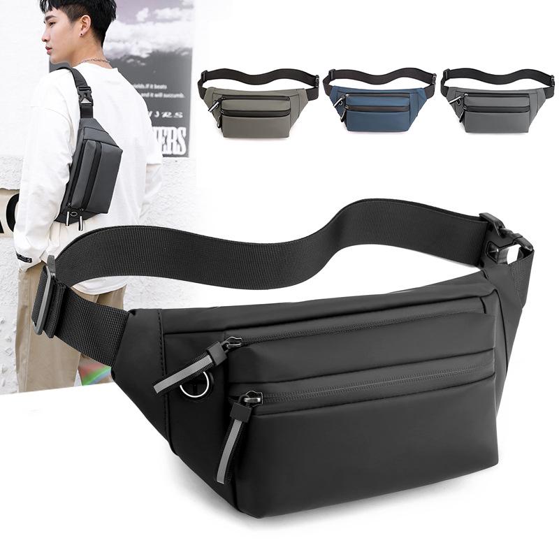 Men Waist Bag Sports Lightweight Messenger Bag Outdoor Men's Chest Bag Multifunctional Mobile Phone Bag