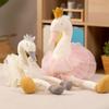 Cute Cartoon Stuffed Swan Doll White&Pink Color Swan Animal Toy House Decoration