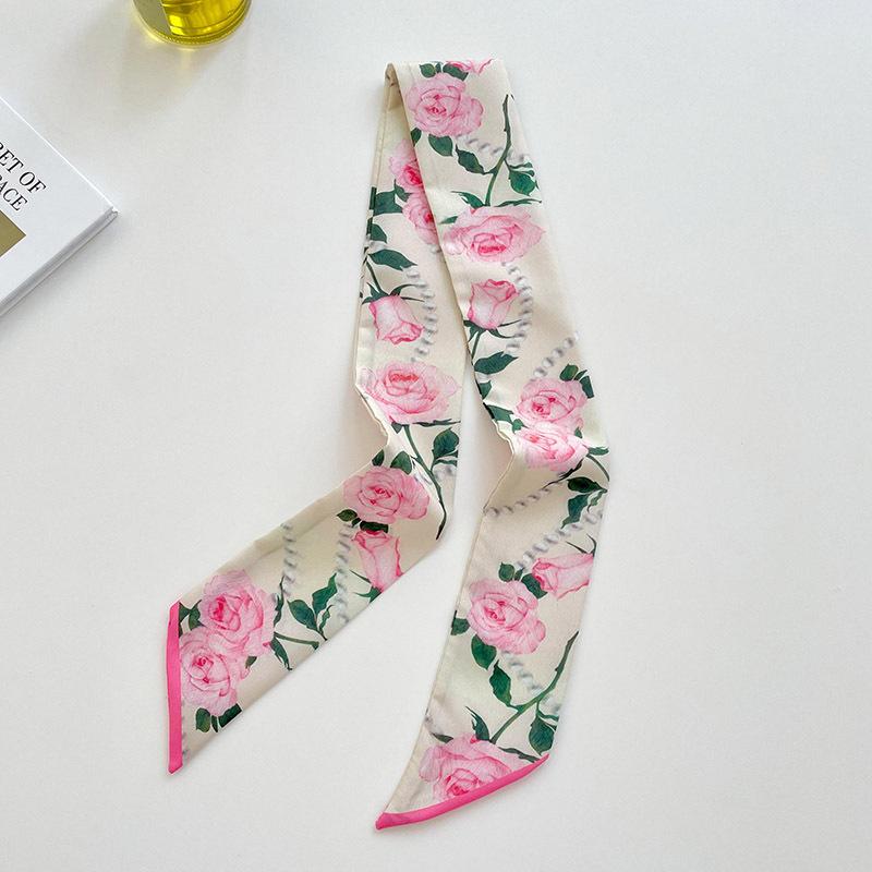 Long Silk Scarf, High-end New Versatile Hair Tie Streamer, Atmosphere Ribbon, Spring and Summer Decorative Scarf, Tied Bag Streamer