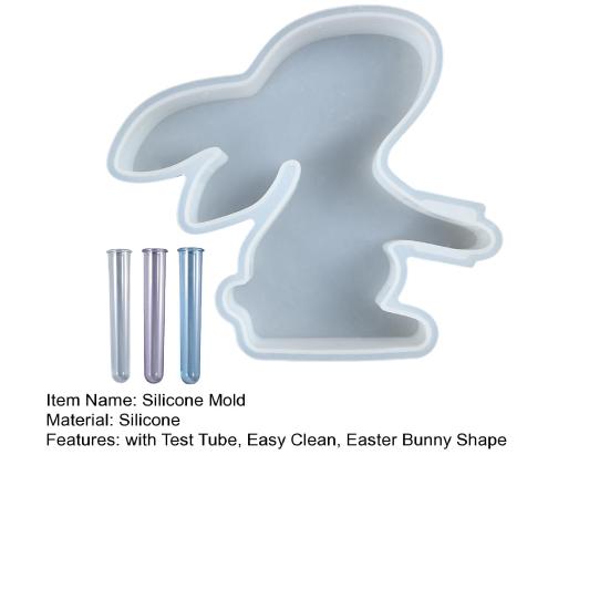 1 комплект вазы для цветов в виде кролика с 3 пробирками для гидропонных растений, станция для размножения растений в виде пасхального кролика, эпоксидная смола, литье, силиконовая форма