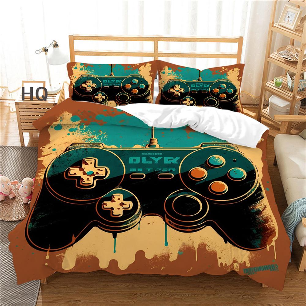 Покрывала с принтом для игровой консоли, модное домашнее постельное белье двойного размера, полиэстеровое постельное белье с героями мультфильмов, комплект постельного белья, чехол