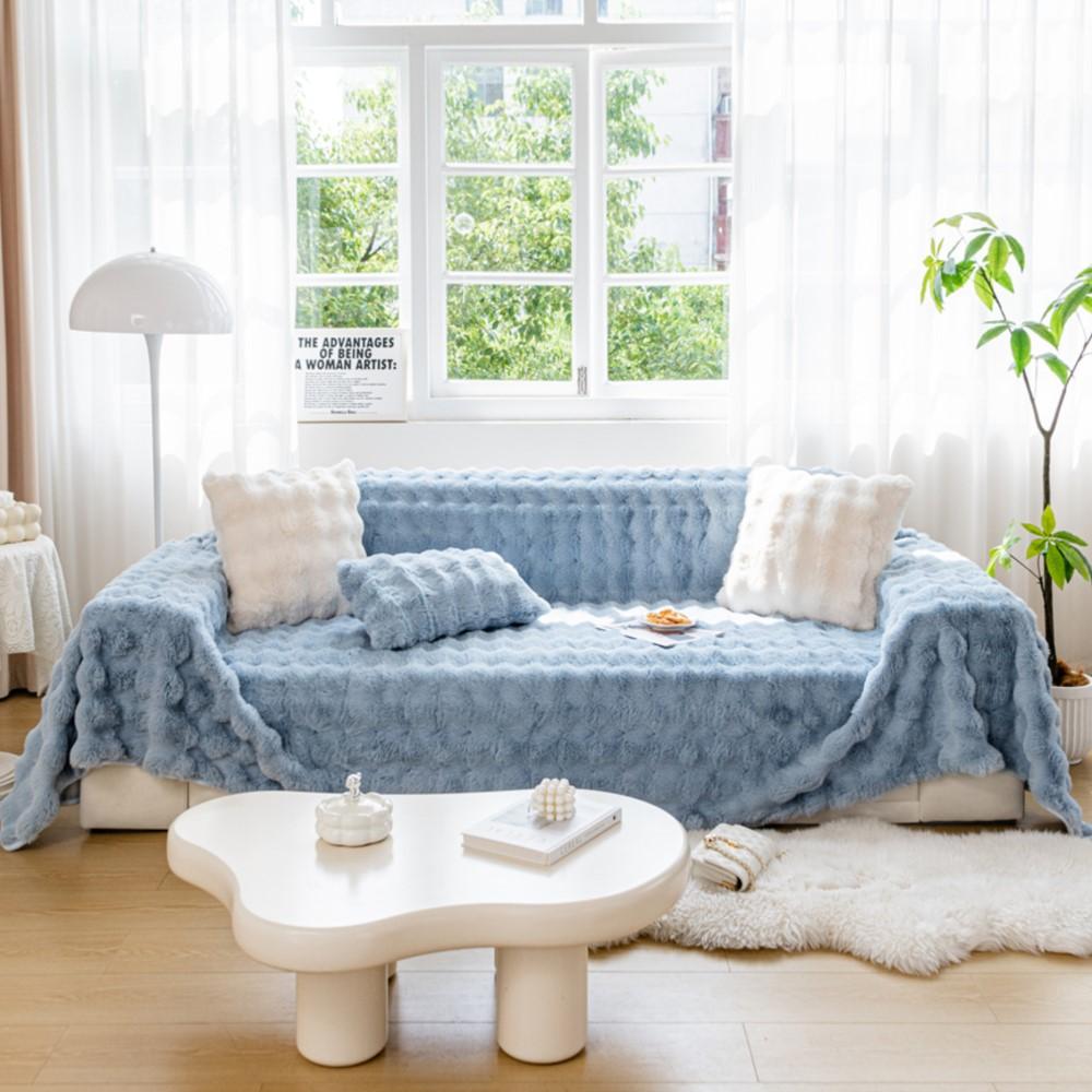 Декор комнаты, плюшевое покрывало из меха кролика, покрывало для кровати, зимний толстый теплый чехол для дивана, полотенце, одеяла для гостиной на 1/2/3/4 места