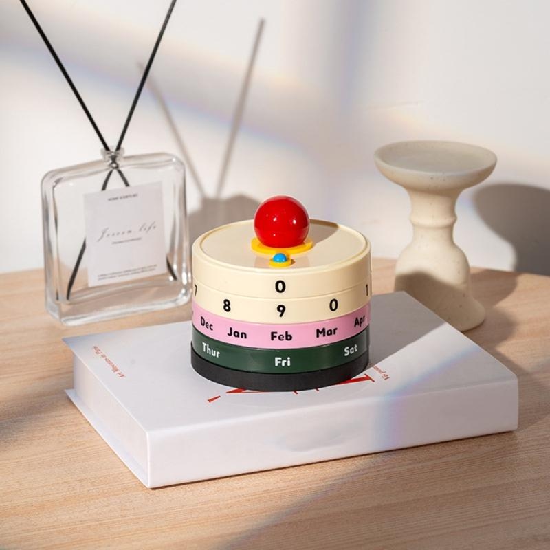 High Aesthetic Rotating Perpetuals Calendar Desk Accessories Ideal For Women Creative Homes Lover Creative Individuals