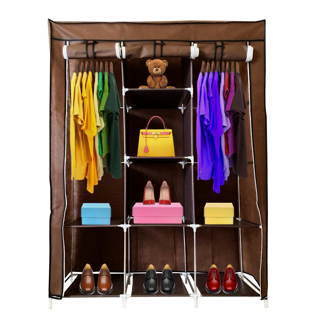 Nyana Home Fabric Dressing Room with Zipper Doors and Side Pockets Measurements 170x127x45cm