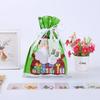 5Pcs Drawstring Gift Bag Santa Claus Snowman Candy Cookie Packaging Bag Christmas Candy Bags