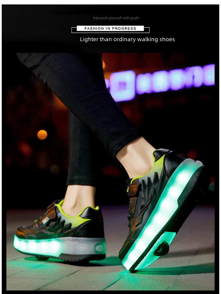 Детские велотуфли для девочек с мигающими огнями и функцией выдвижной зарядки.