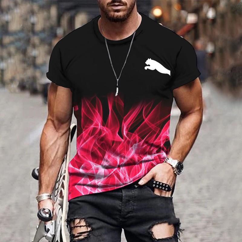 Мужская футболка с градиентным дизайном, с принтом, повседневная, с коротким рукавом, для улицы, уличная мода, мужская рубашка, одежда больших размеров