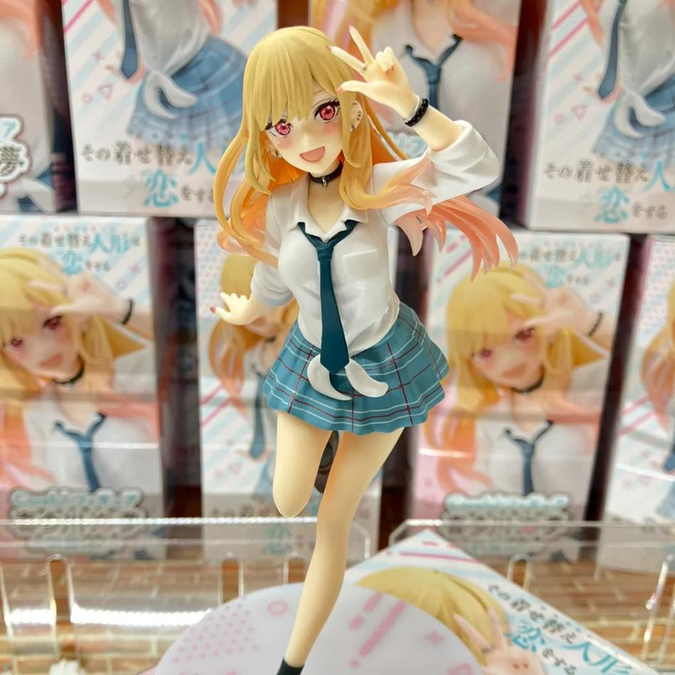 18CM Anime My Dress Up Darling Kitagawa Marin Figure School Uniform Dress Up Standing Model Toy Gift Action Figure For Kids