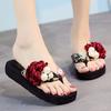 Summer Beach Flip Flops Women's Sandals Handmade Flowers Casual Clip Flat Sandals Slippers Outside Wearing Women's Shoes