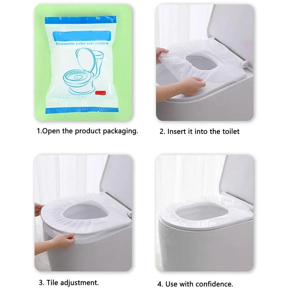 1 шт. Нетканый одноразовый чехол для сиденья унитаза, экологически чистый туалетный коврик