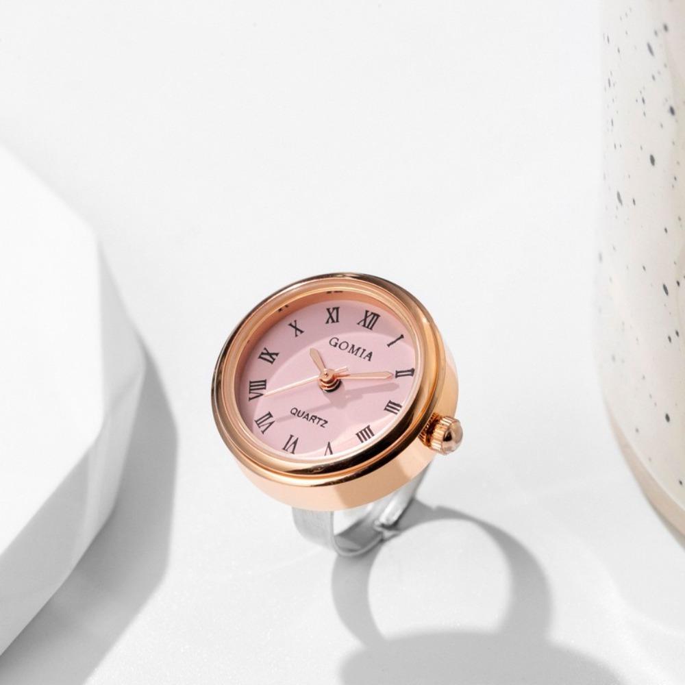 Круглое кольцо на палец, мини-часы на палец, ретро-часы для пары, кольцо для женщин